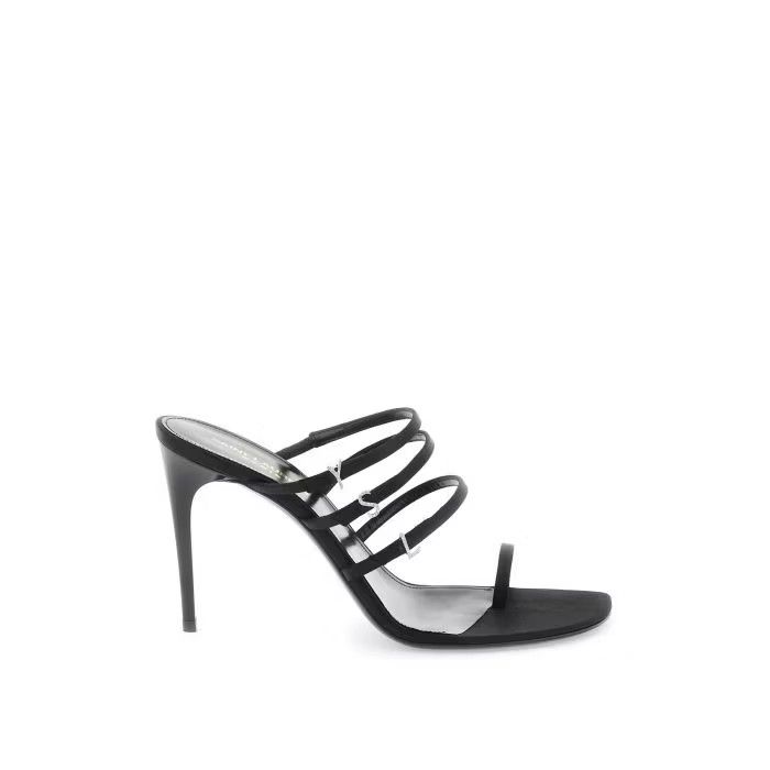 image of Saint Laurent Paris O1S22I1N0524 Jerry Sandals In Black, Women's (Size 7)