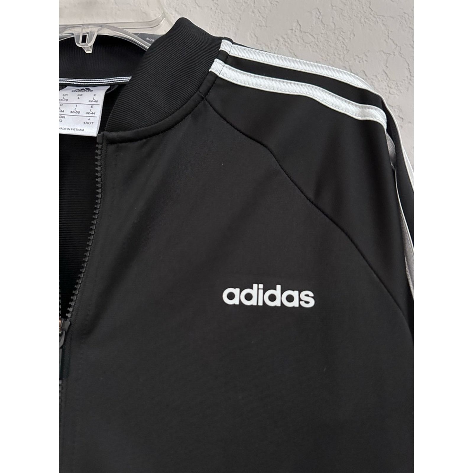 Adidas Adidas Track Jacket Black 3-Stripes Full Zip Womens Large Size L / US 10 / IT 46 - 2 Thumbnail