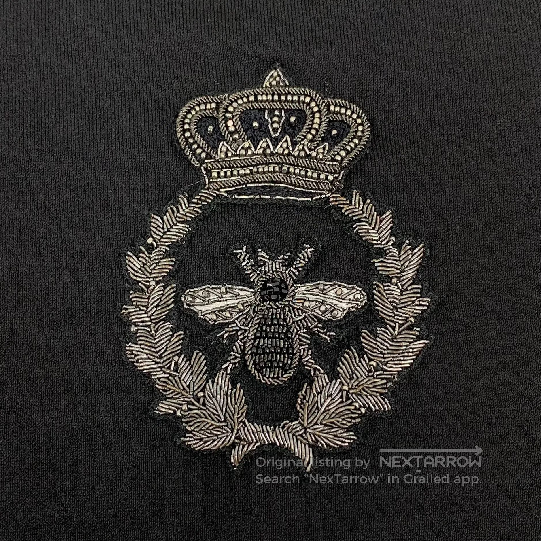 Dolce & Gabbana Dolce Gabbana Black Crown Bee Stud Design Cotton Round Nec Size US M / EU 48-50 / 2 - 5 Thumbnail