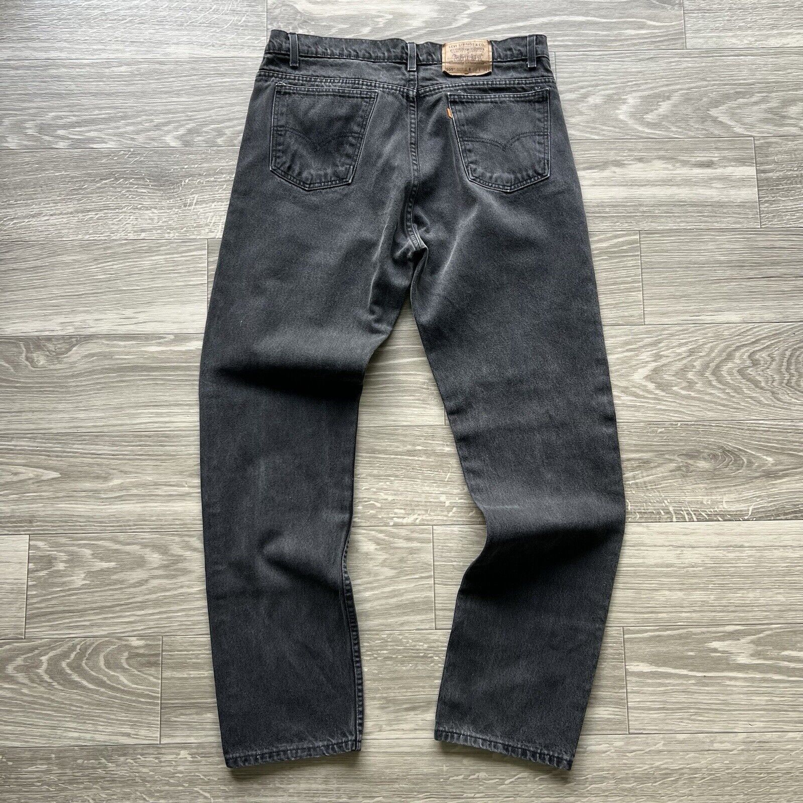 Levi's Vintage Levis black 505 Jeans Mens 37 Orange Tab 90s Faded Size US 37 - 1 Thumbnail