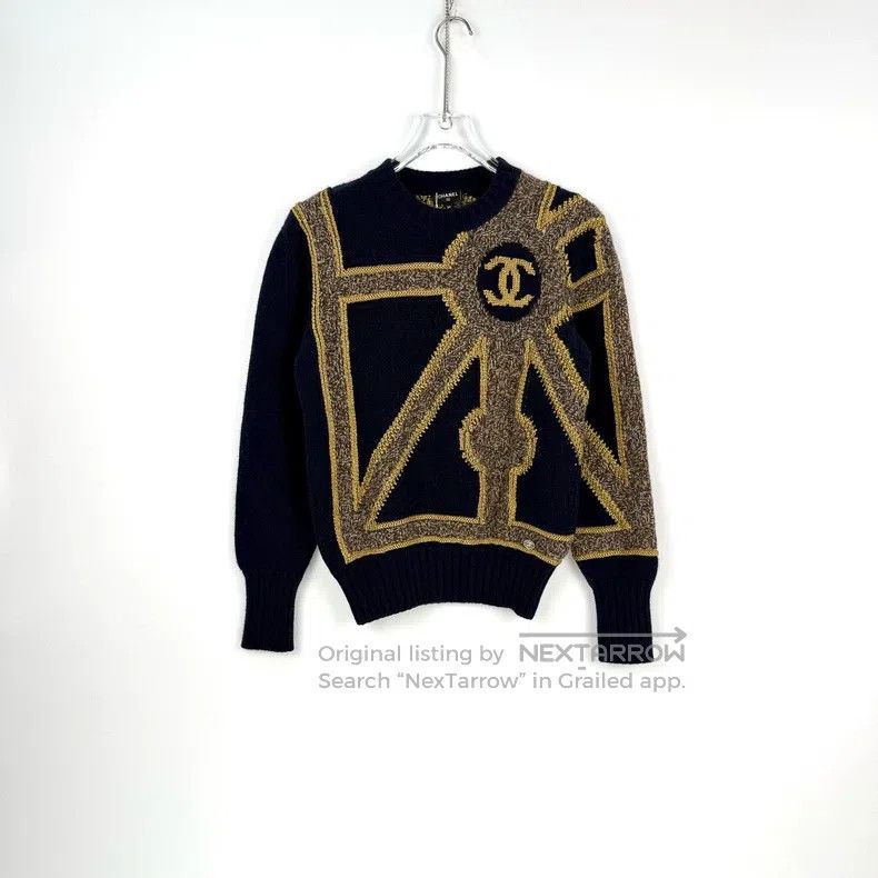 Chanel Chanel Castle series gold thread knitted pattern cashmere Size XS / US 0-2 / IT 36-38 - 3 Thumbnail