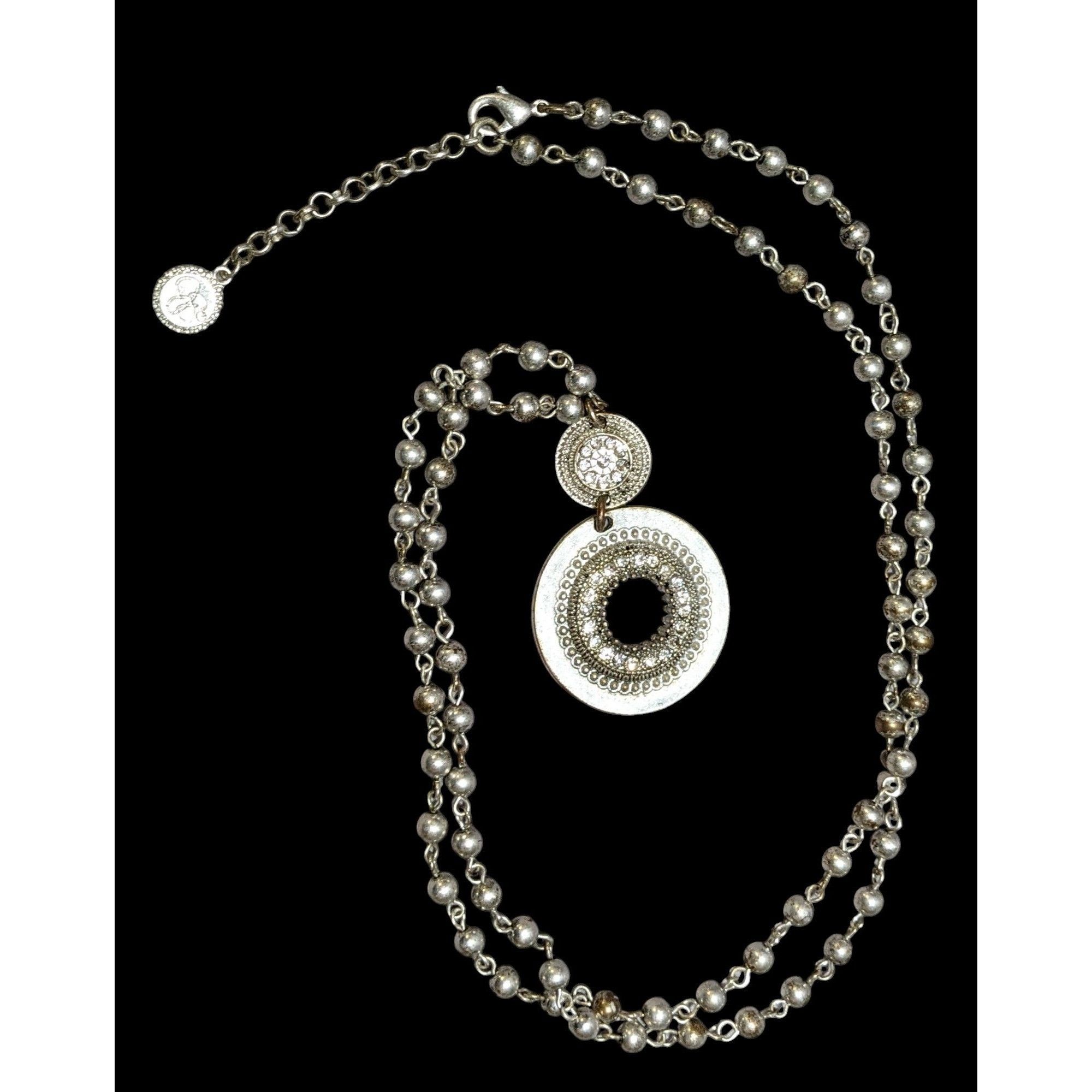 Jessica Simpson Y2K Rhinestone Floral Jessica Simpson Medallion Necklace Size ONE SIZE - 1 Thumbnail