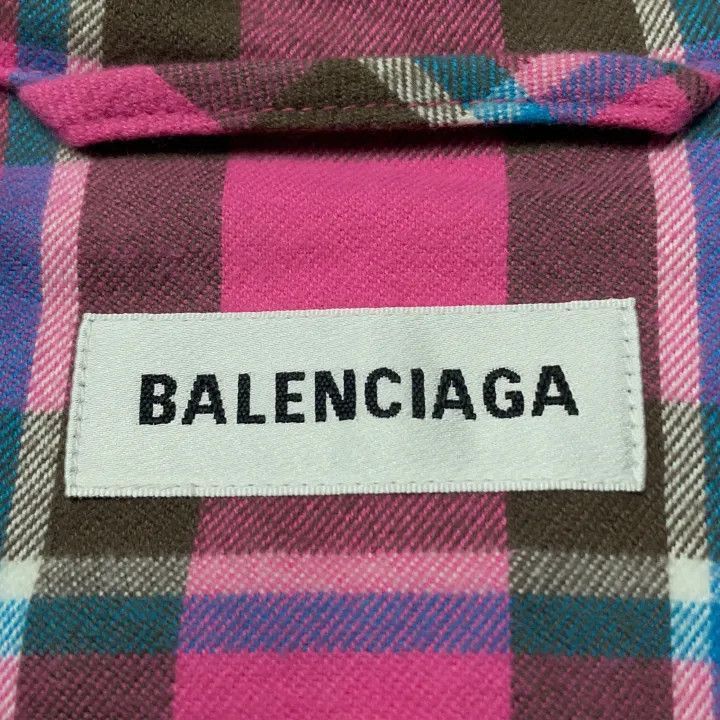 Balenciaga Balenciaga Red Plaid Zip Collar Jacket for Women 0079-2507 Size S / US 4 / IT 40 - 6 Thumbnail