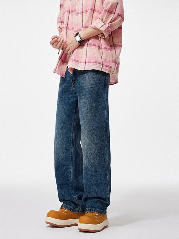 Japanese Brand Cleanfit Men's Retro Washed Loose Casual Straight Jeans Size US 32 / EU 48 - 1 Thumbnail