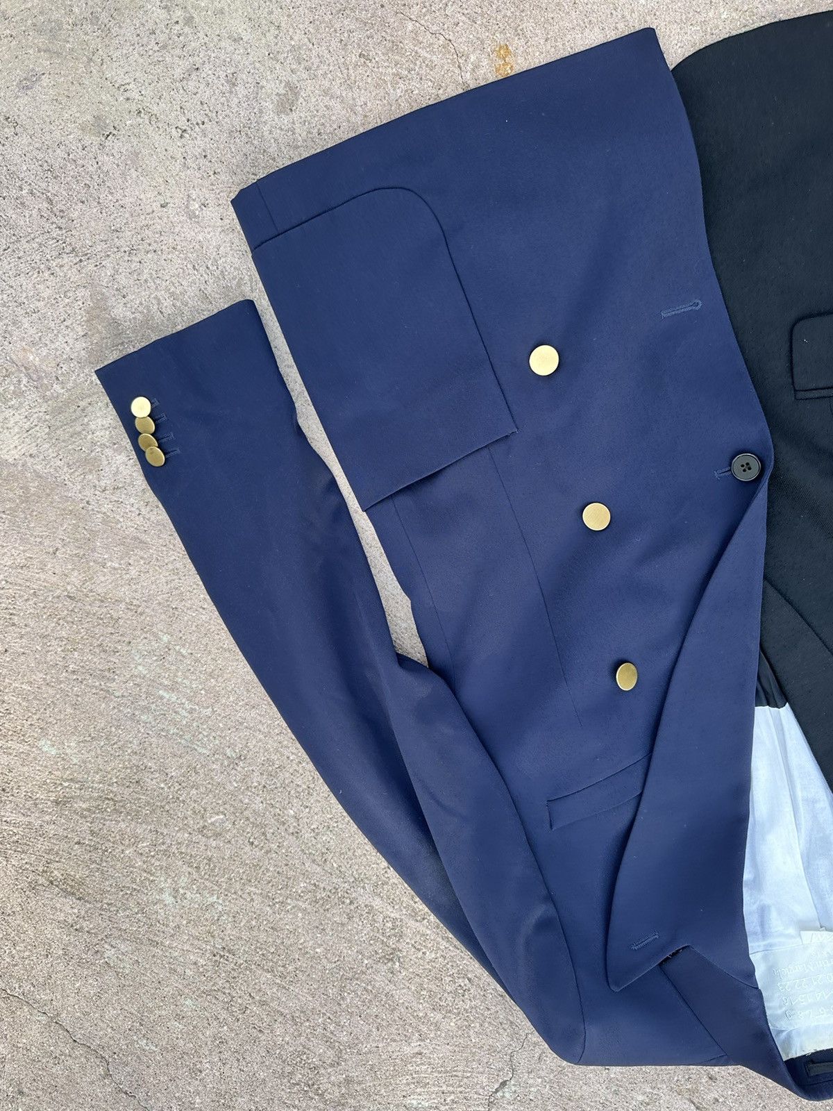 H&M × Maison Margiela Maison Margiela x H&M Blazer Jacket Black/Navy size S-M Size 46L - 8 Thumbnail