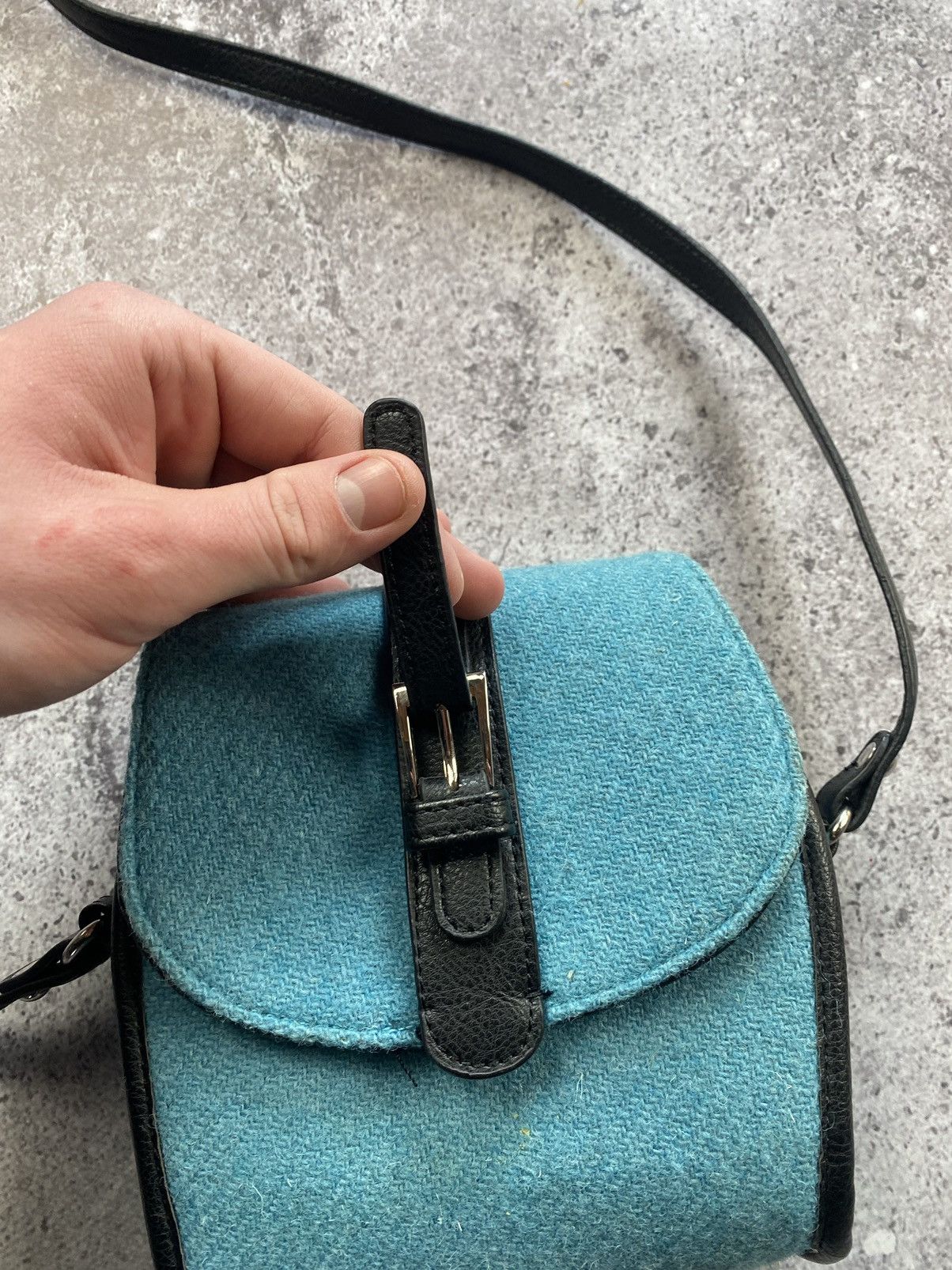 Harris Tweed Harris Tweed Wool Messenger Vintage Bag Blue Size ONE SIZE - 8 Thumbnail