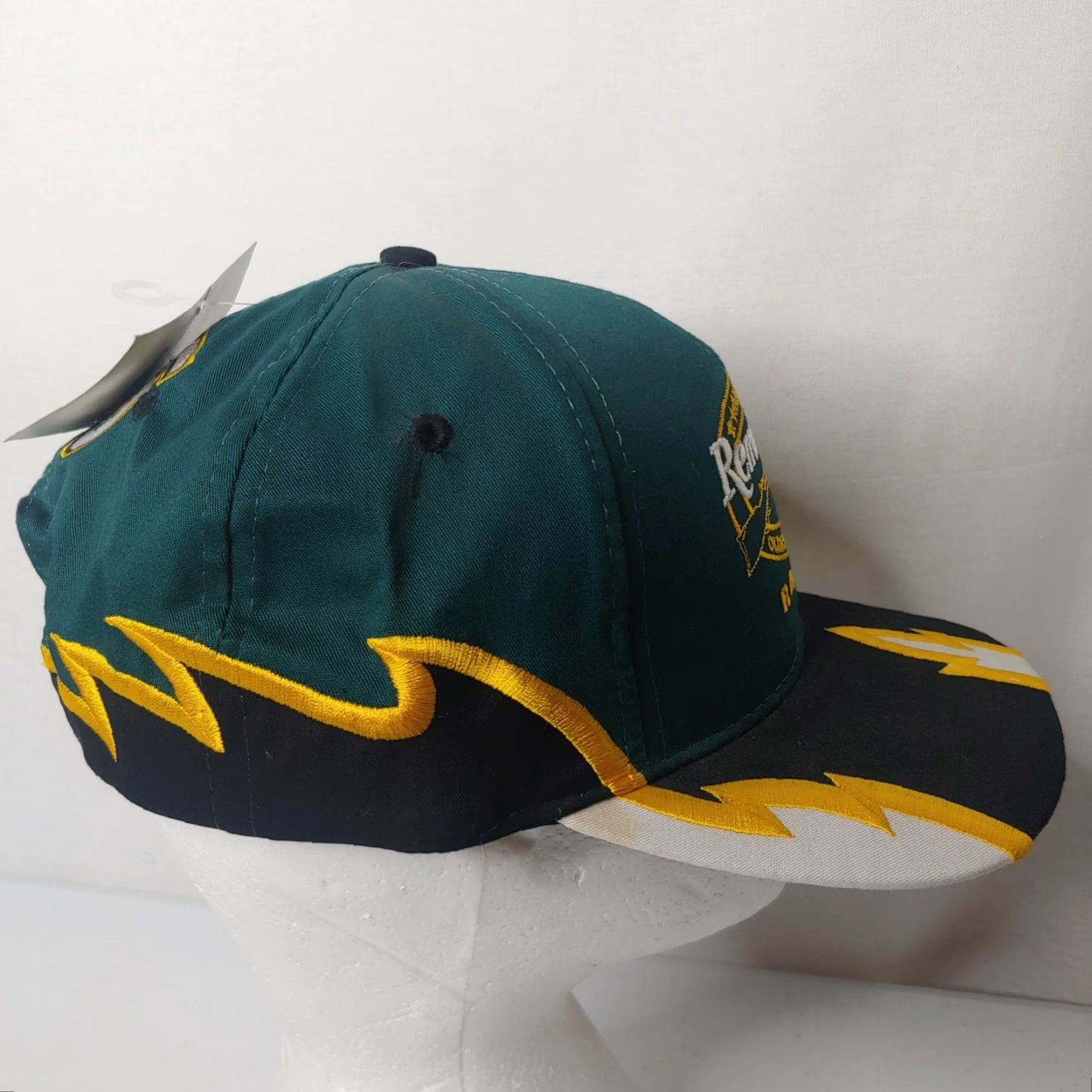 NASCAR NASCAR Remington Racing Shark Tooth Cap Hat Green Yellow Gun Maker Vintage #75 Size ONE SIZE - 6 Thumbnail