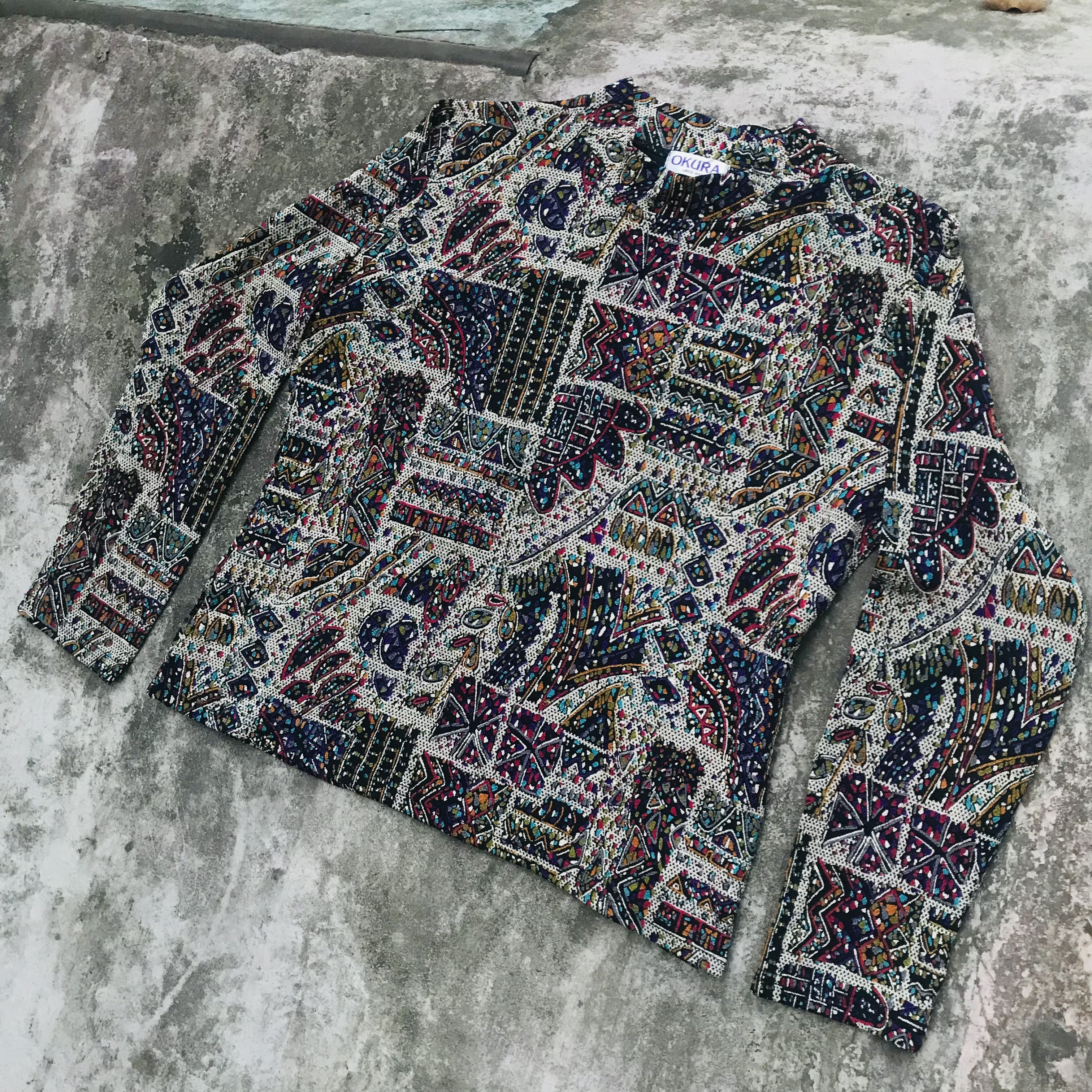 Vintage Vaporwave U Mock Neck Longsleeve Size L / US 10 / IT 46 - 1 Thumbnail