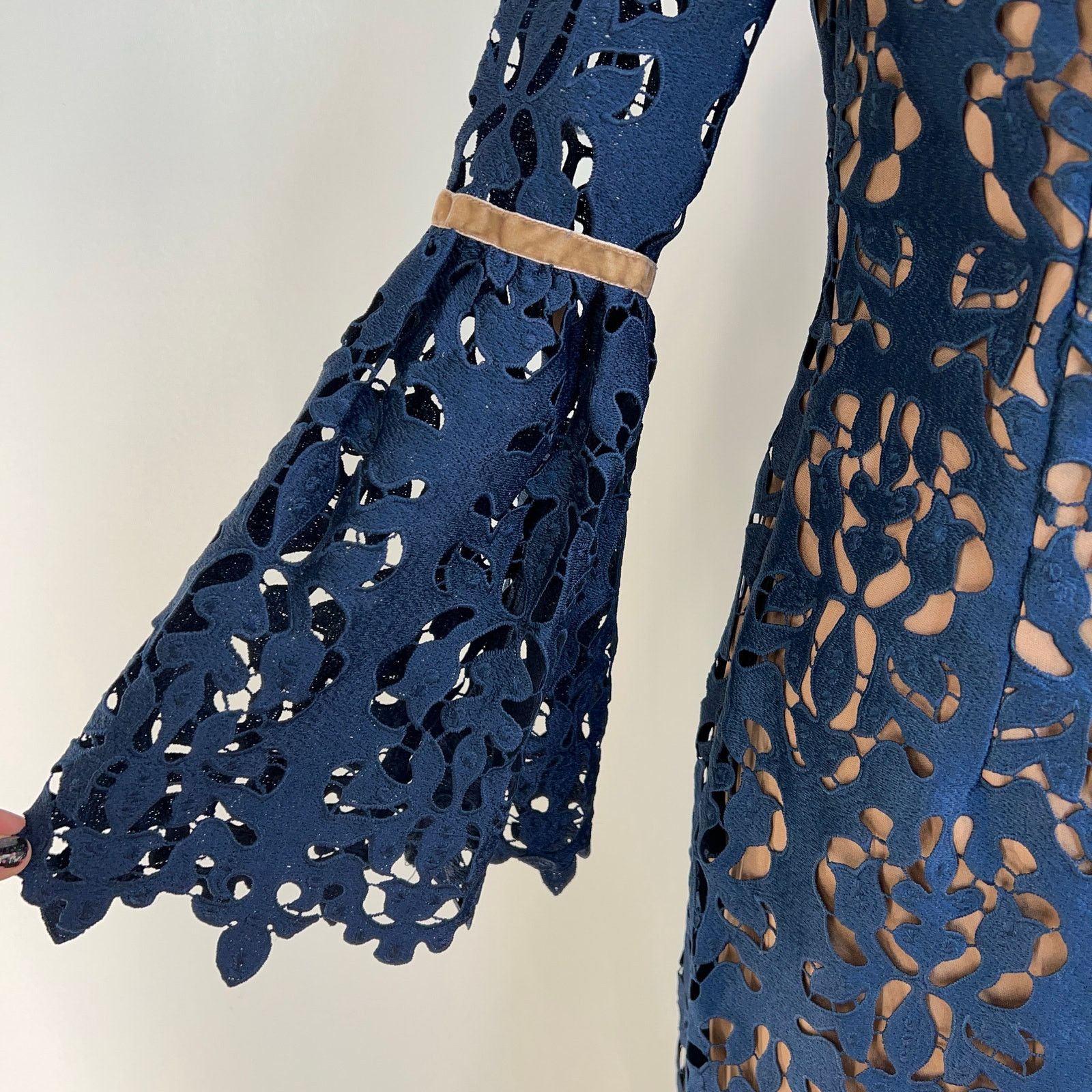 Other Alexia Admore Off The Shoulder Lace Dress Navy Blue Size M / US 6-8 / IT 42-44 - 4 Thumbnail
