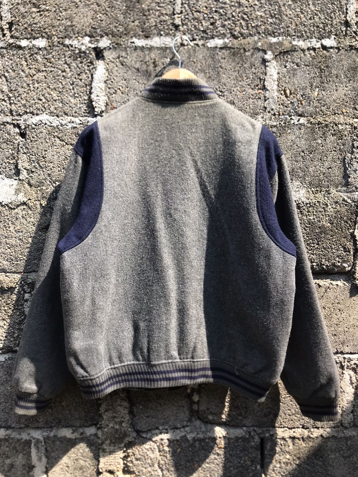 Japanese Brand × Vintage 🔥Vintage Debordal Grey Wool Varsity Jacket Size US L / EU 52-54 / 3 - 9 Thumbnail