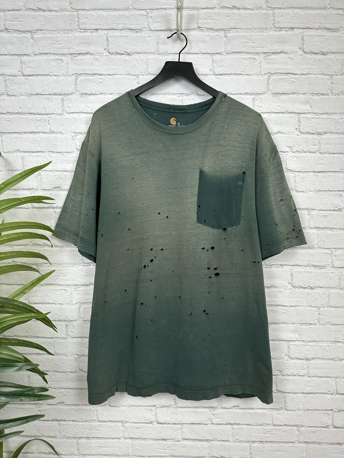 Carhartt (XL) BLASTED THRASHED Vintage Carhartt Ghost Pocket Shirt Size US XL / EU 56 / 4 - 2 Thumbnail