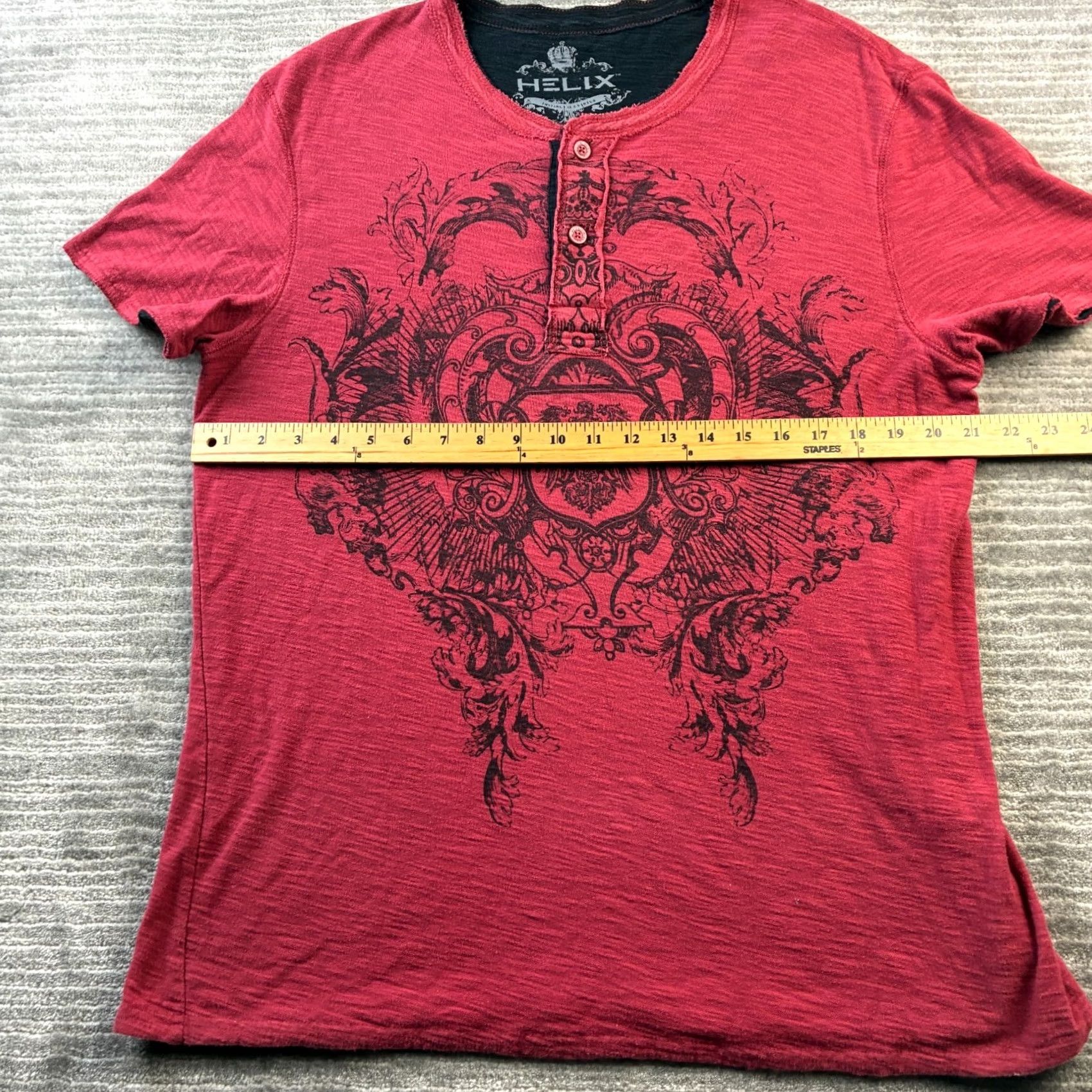 Vintage Helix Shirt Mens XL Red Henley Y2K Grunge Emo Cyber Size US XL / EU 56 / 4 - 7 Thumbnail