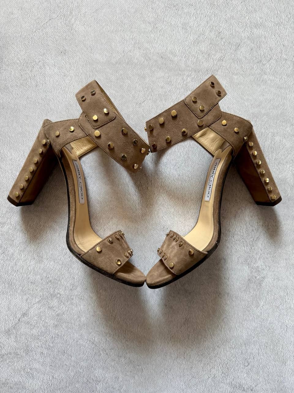 Jimmy Choo Jimmy Choo Studded Suede Block Heel Sandals Size 38 Size US 8 / IT 38 - 3 Thumbnail