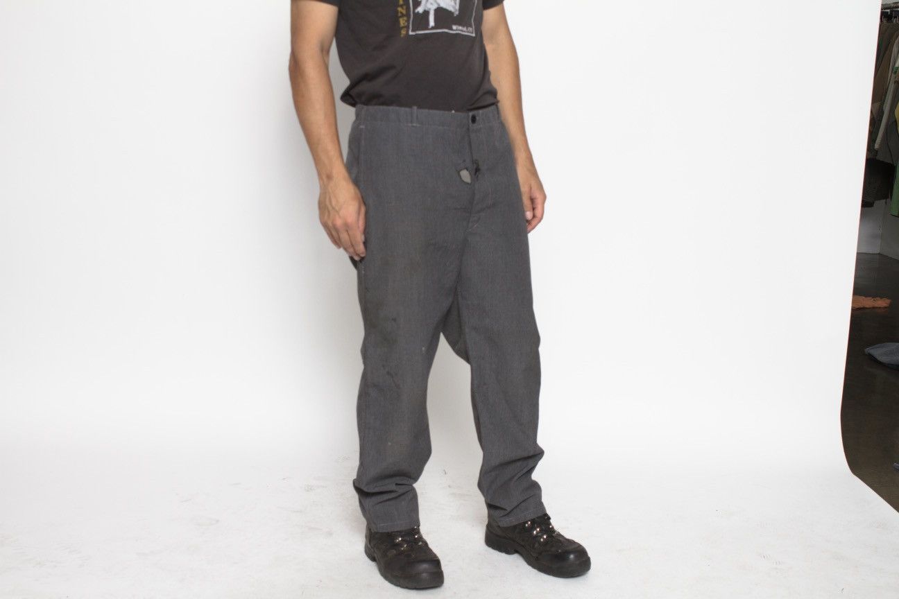 Vintage GREY VINTAGE GERMAN MILITARY WORK PANTS WITH STITCH REPAIR Size US 34 / EU 50 - 3 Thumbnail