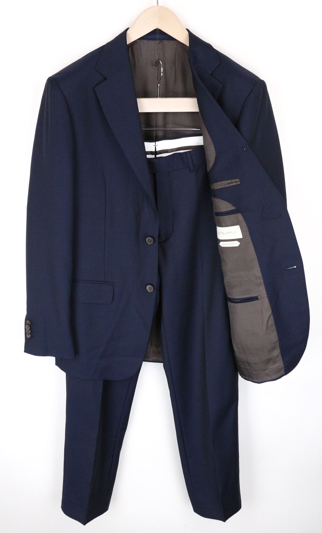 image of Suitsupply Napoli Uk40L Wool Super 110's Navy Blue Suit 71530, Men's