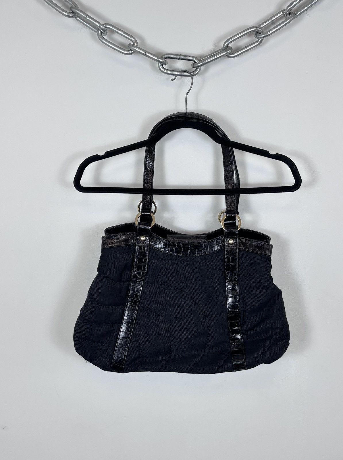 Montblanc Montblanc Starisma Black Canvas Leather Tote Handle Bag Size ONE SIZE - 15 Thumbnail