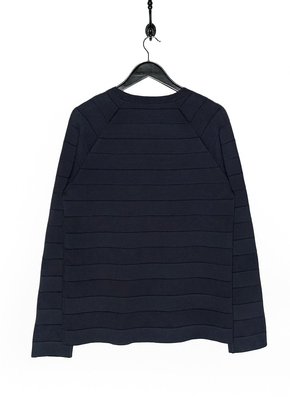 Balenciaga Balenciaga 2014 Navy Tonal Striped Band Crewneck Sweater Size US M / EU 48-50 / 2 - 4 Thumbnail