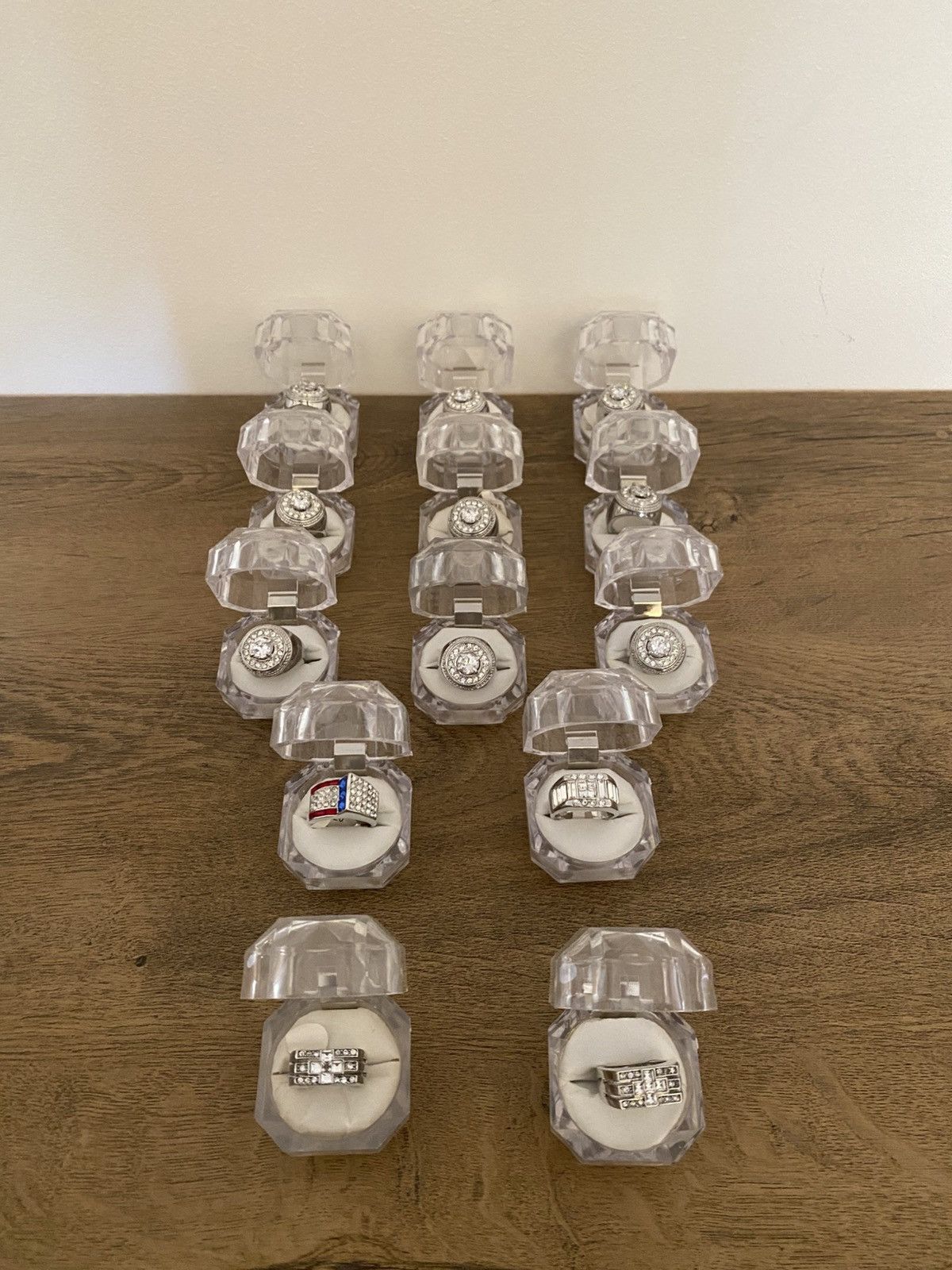 Vintage 13 Rhinestone rings Size ONE SIZE - 1 Thumbnail