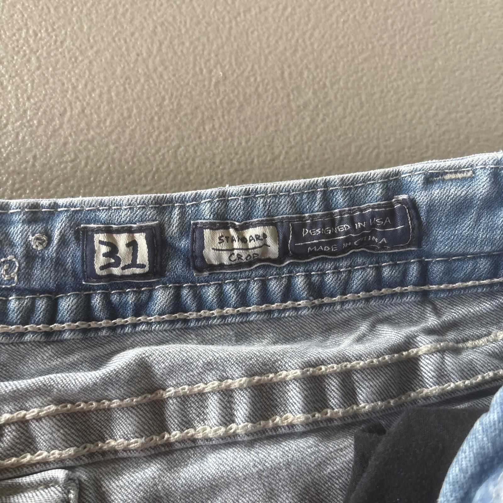 Other Miss Me Blue Straight Jeans with Standard Crop Size 31 Women Size 31" - 3 Thumbnail