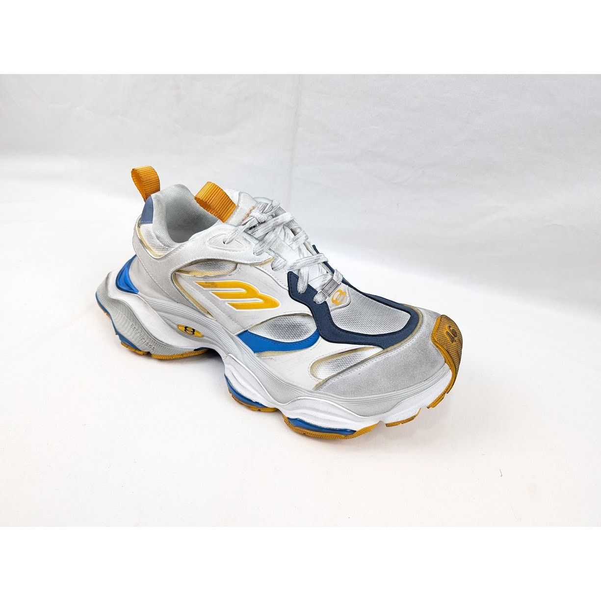 Balenciaga o1rshd1 Cargo Suede Low-Top Sneakers White/Grey/Orange/Blue Size US 12 / EU 45 - 10 Thumbnail