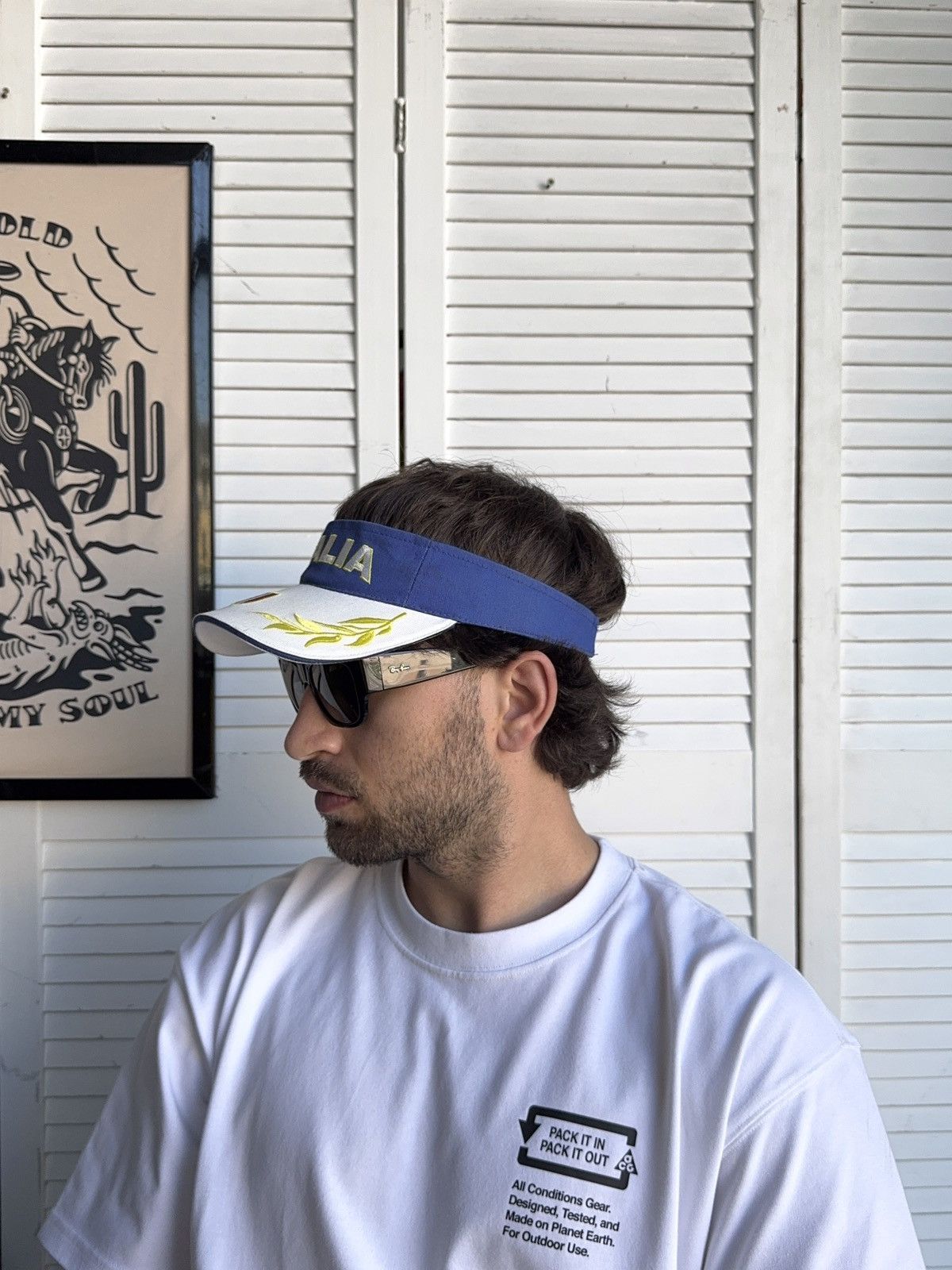 Vintage Vintage ITALIA Yacht Visor Hat Cap Golf Size ONE SIZE - 2 Thumbnail