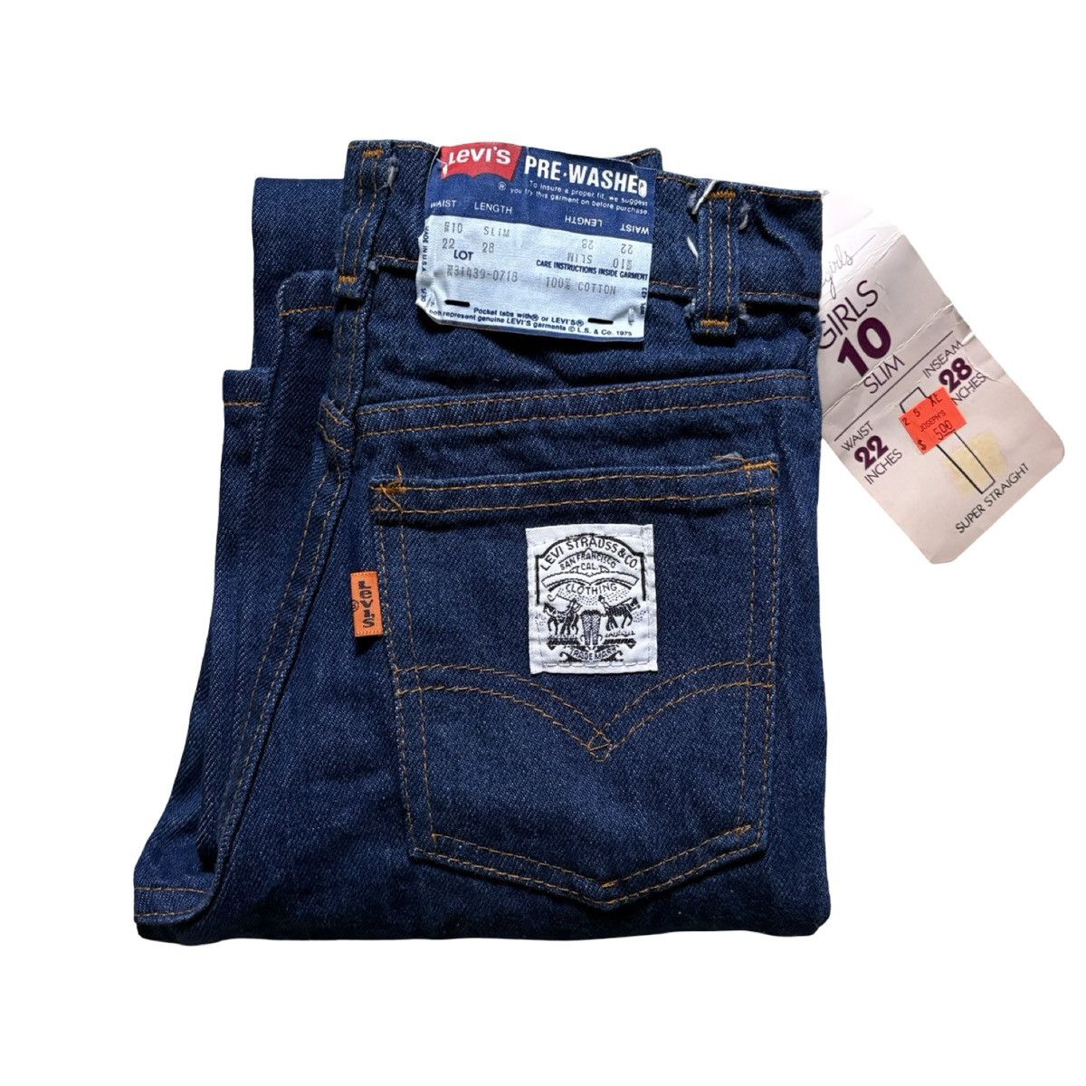 Vintage 80's Levi's 0718 Girls Jeans 22x28 10 Dark Wash NOS