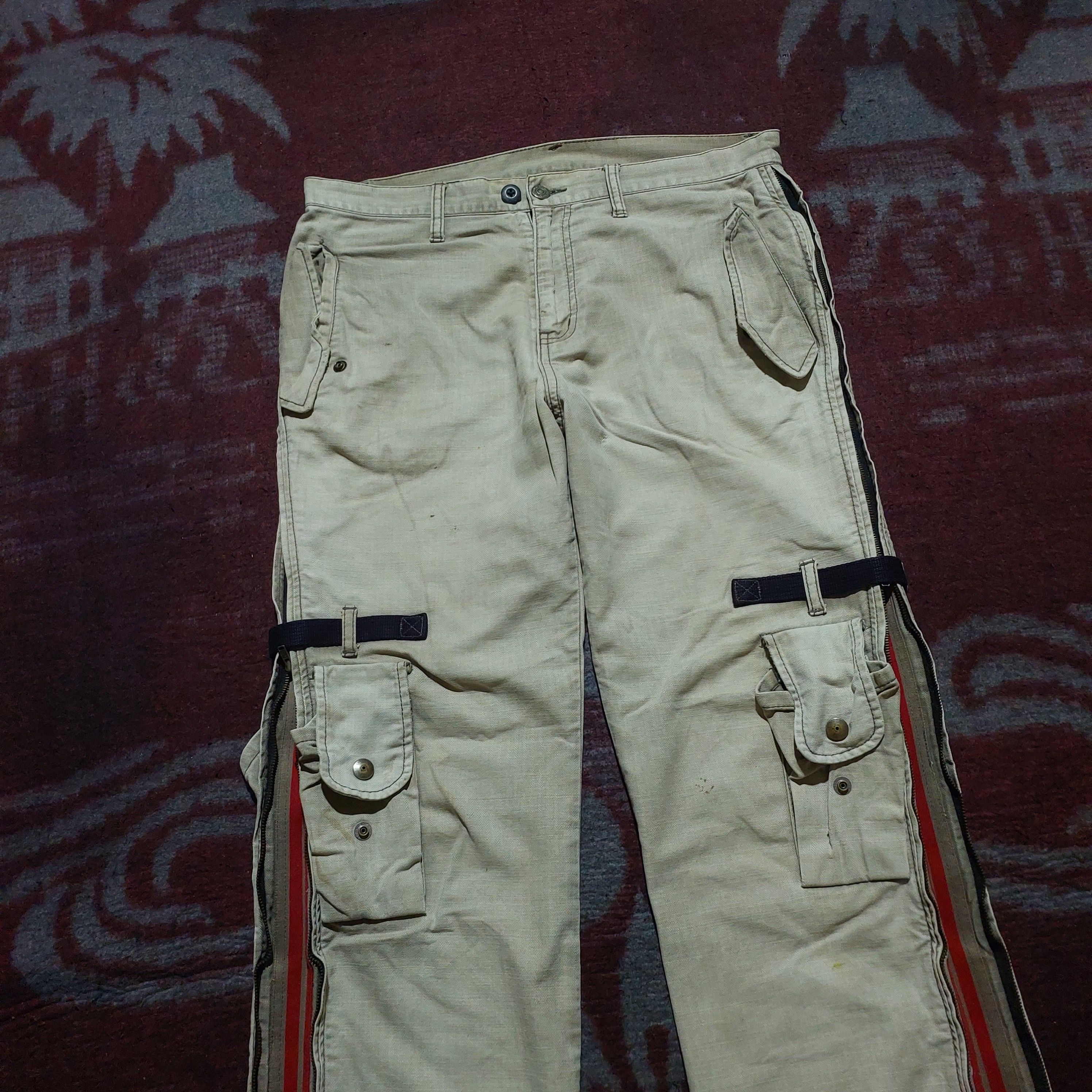 PPFM PPFM bondage zipper side distressed 3d pocket cargo pants Size US 33 - 4 Thumbnail