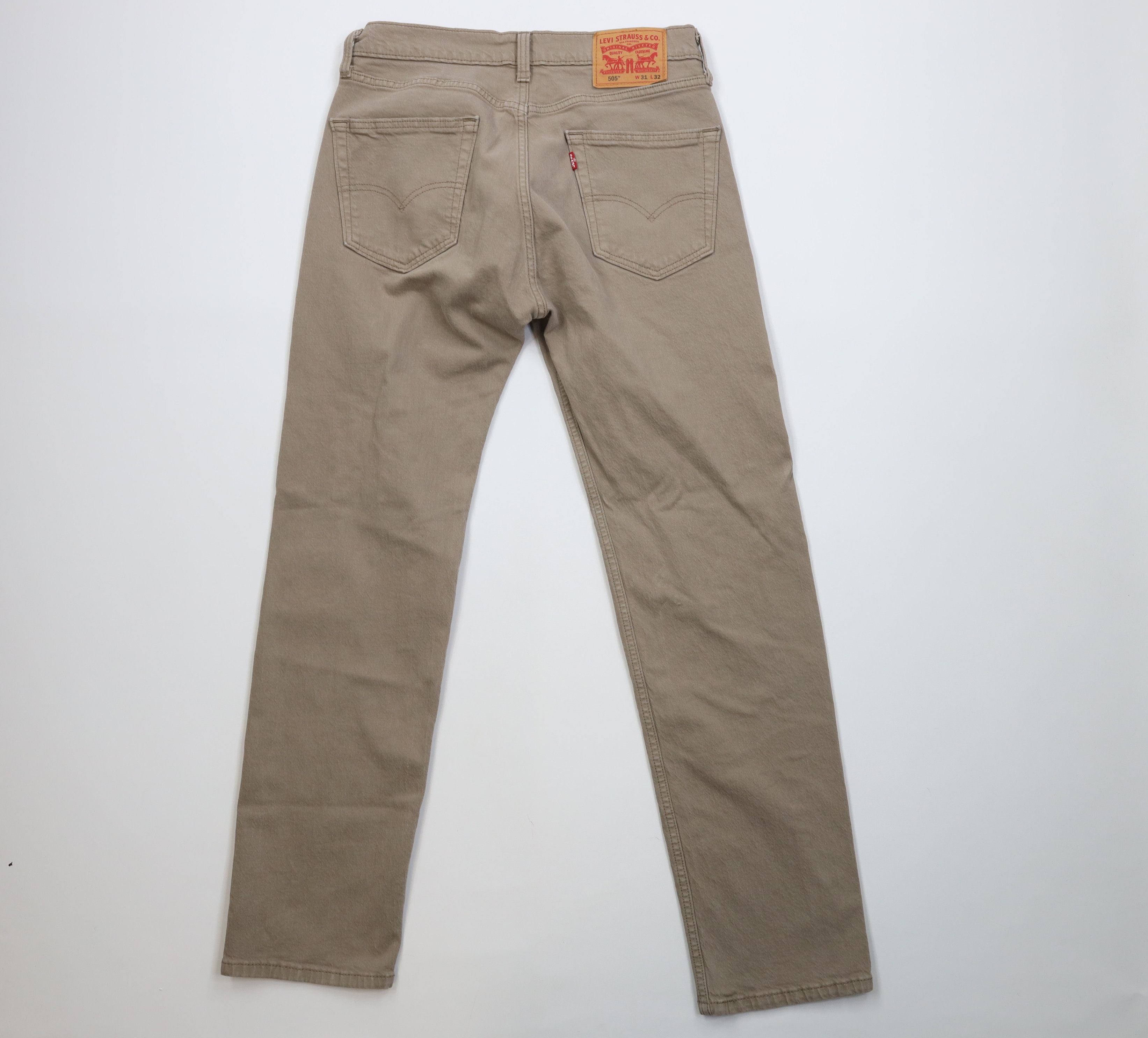 Levi's Vintage Y2K Levis 505 Regular Straight Leg Jeans Beige Size US 31 - 9 Thumbnail