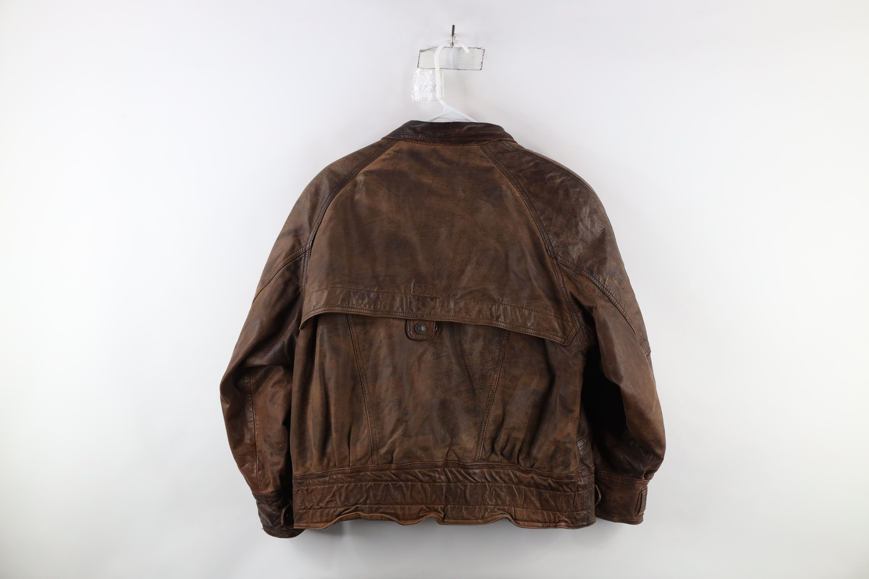 Vintage Vintage 90s Streetwear Button Leather Bomber Jacket Size L / US 10 / IT 46 - 13 Thumbnail