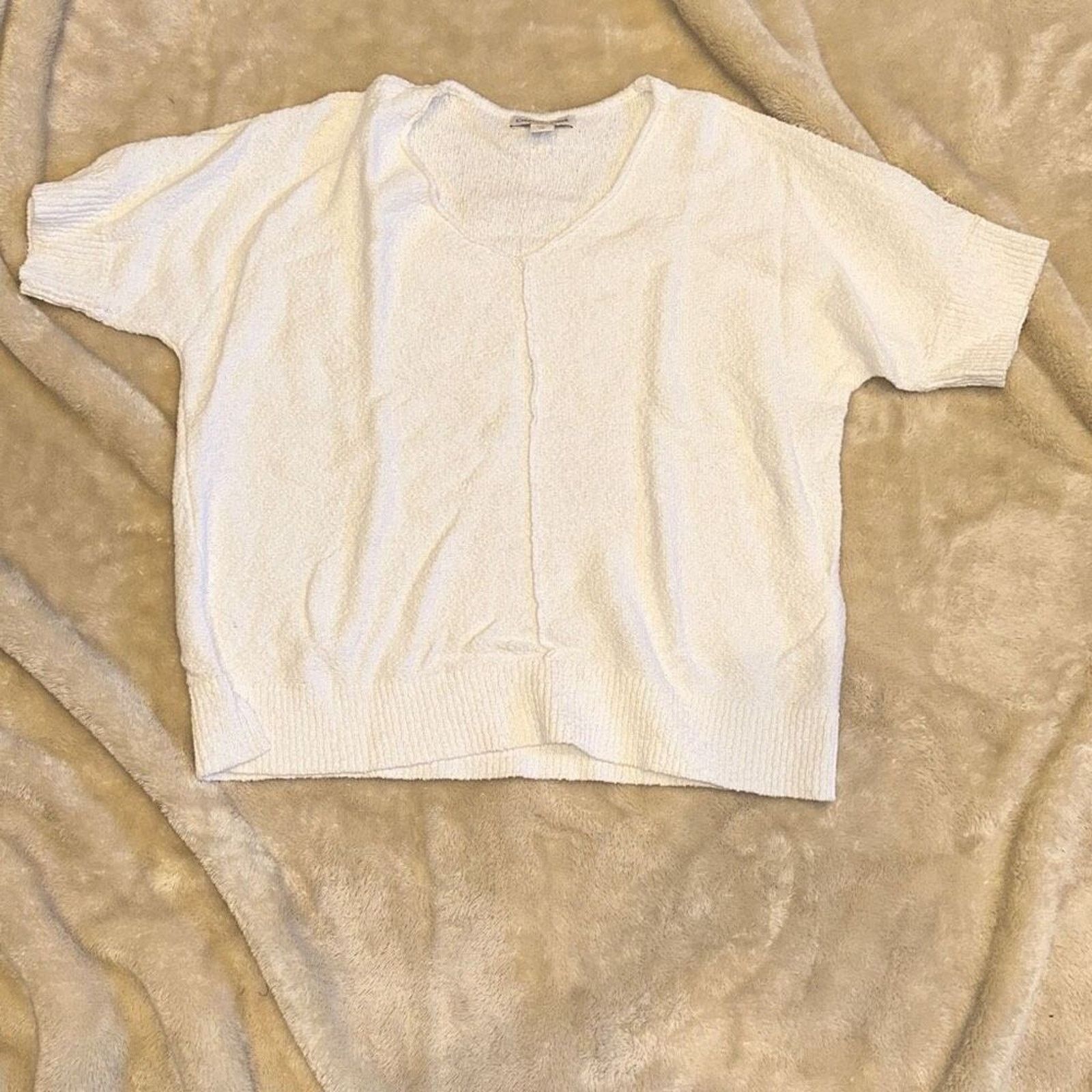 Coldwater Creek Coldwater Creek Cream Short Sleeve Sweater | Sz PM Size M / US 6-8 / IT 42-44 - 2 Thumbnail