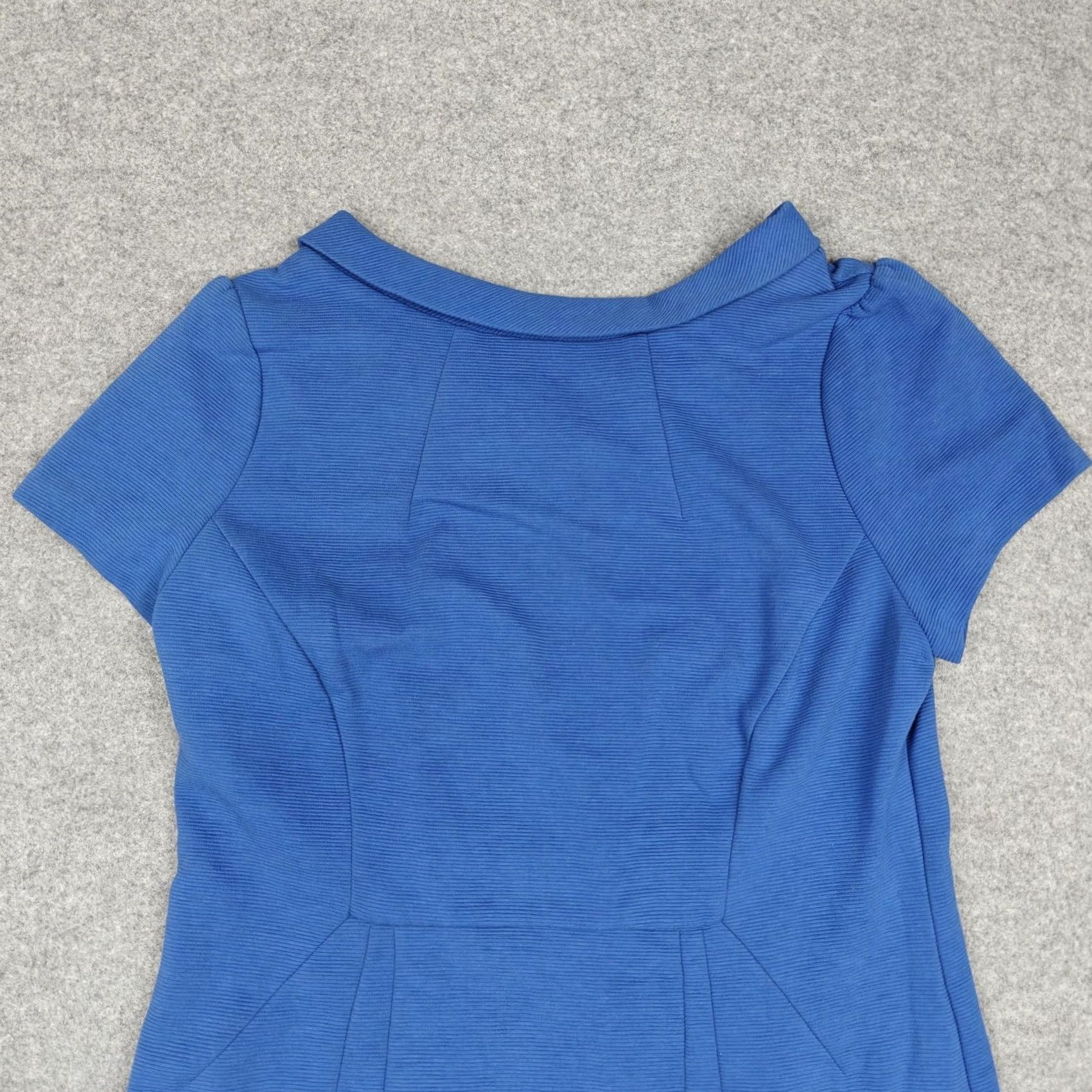 Boden Boden Dress Womens 16 Blue Collared Knit Sheath Short Sleeve Knee Length Work Dress Size 38" / US 16 / IT 52 - 7 Thumbnail