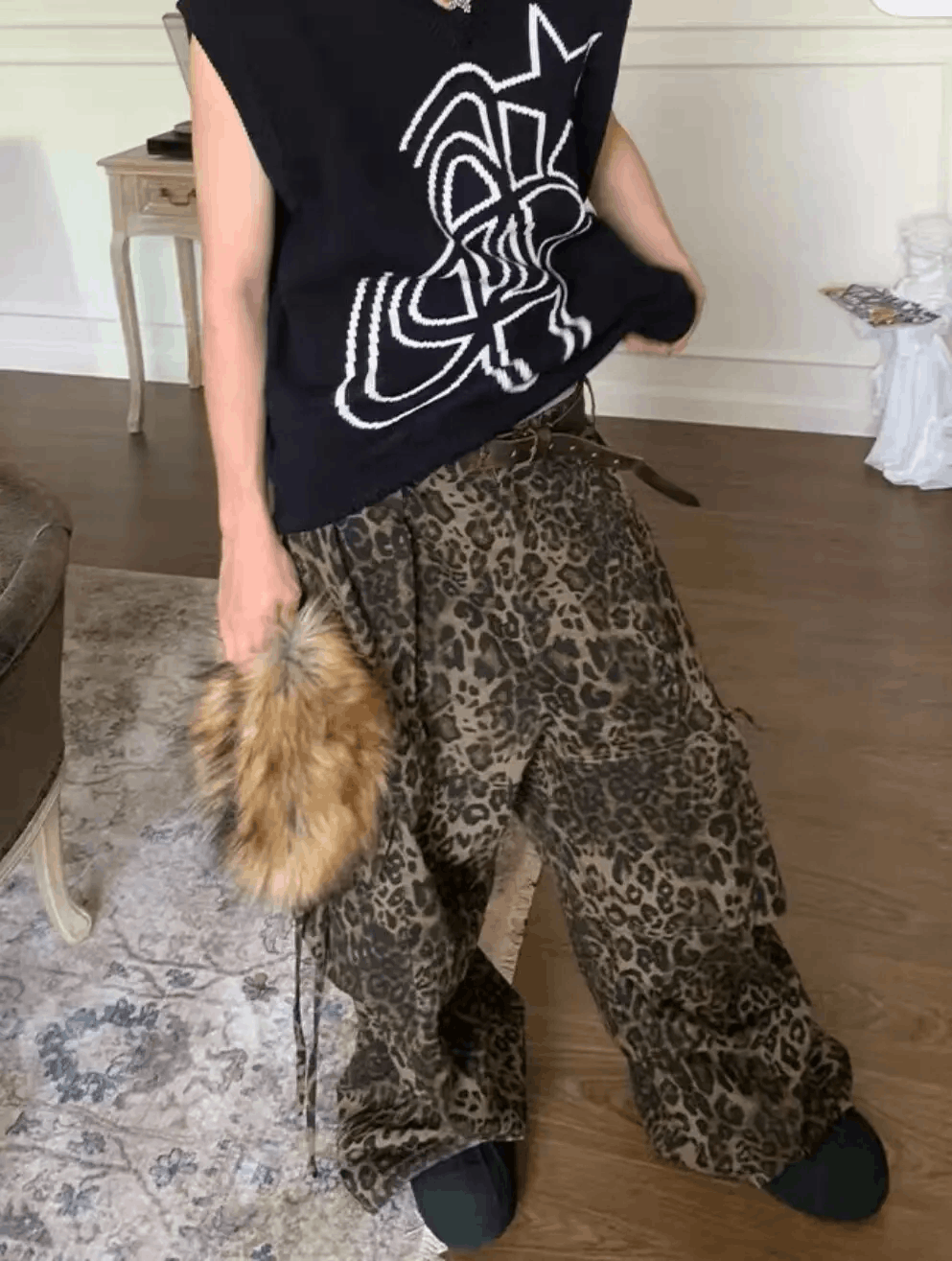 Japanese Brand × Vintage Leopard print paratrooper pleated cargo wide-leg pants Size US 34 / EU 50 - 7 Thumbnail
