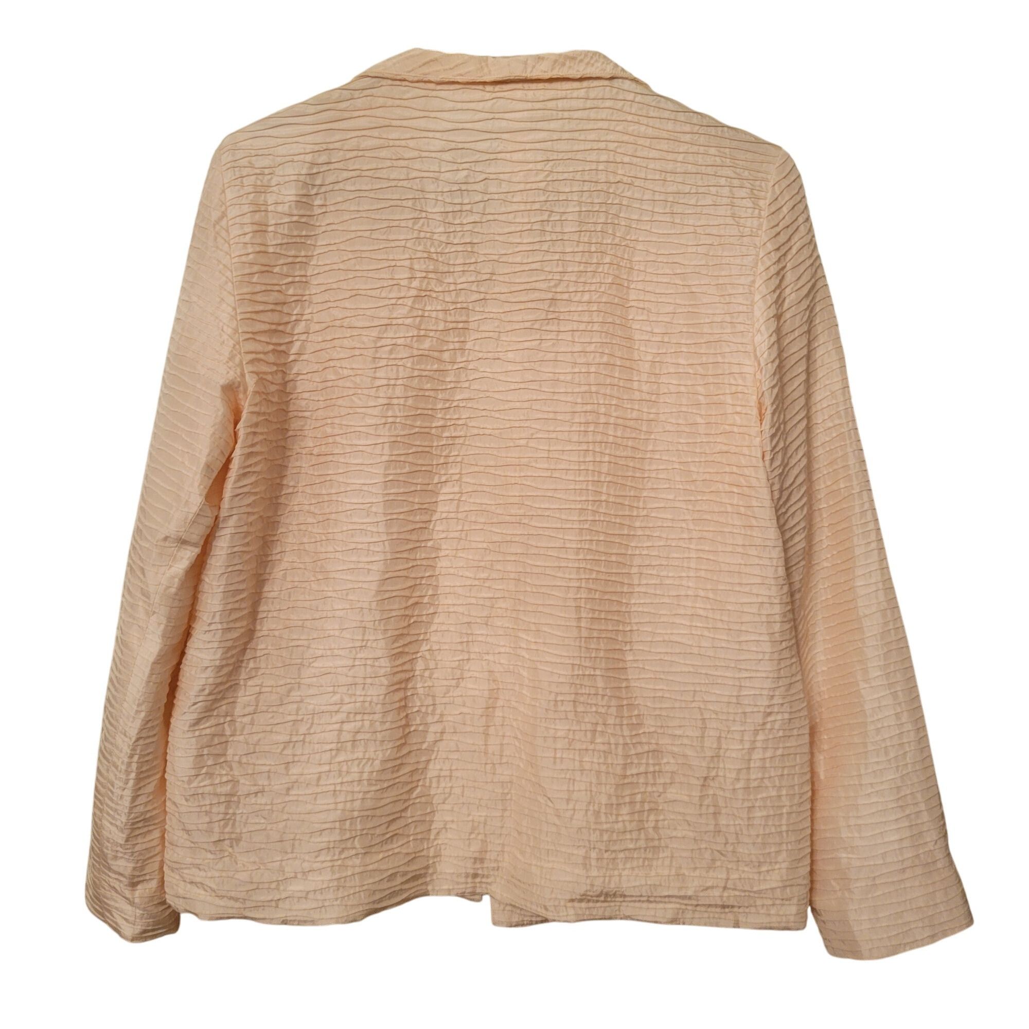 Eileen Fisher Eileen Fisher Textured Cream Silk Open Front Jacket Blazer S Size S / US 4 / IT 40 - 3 Thumbnail