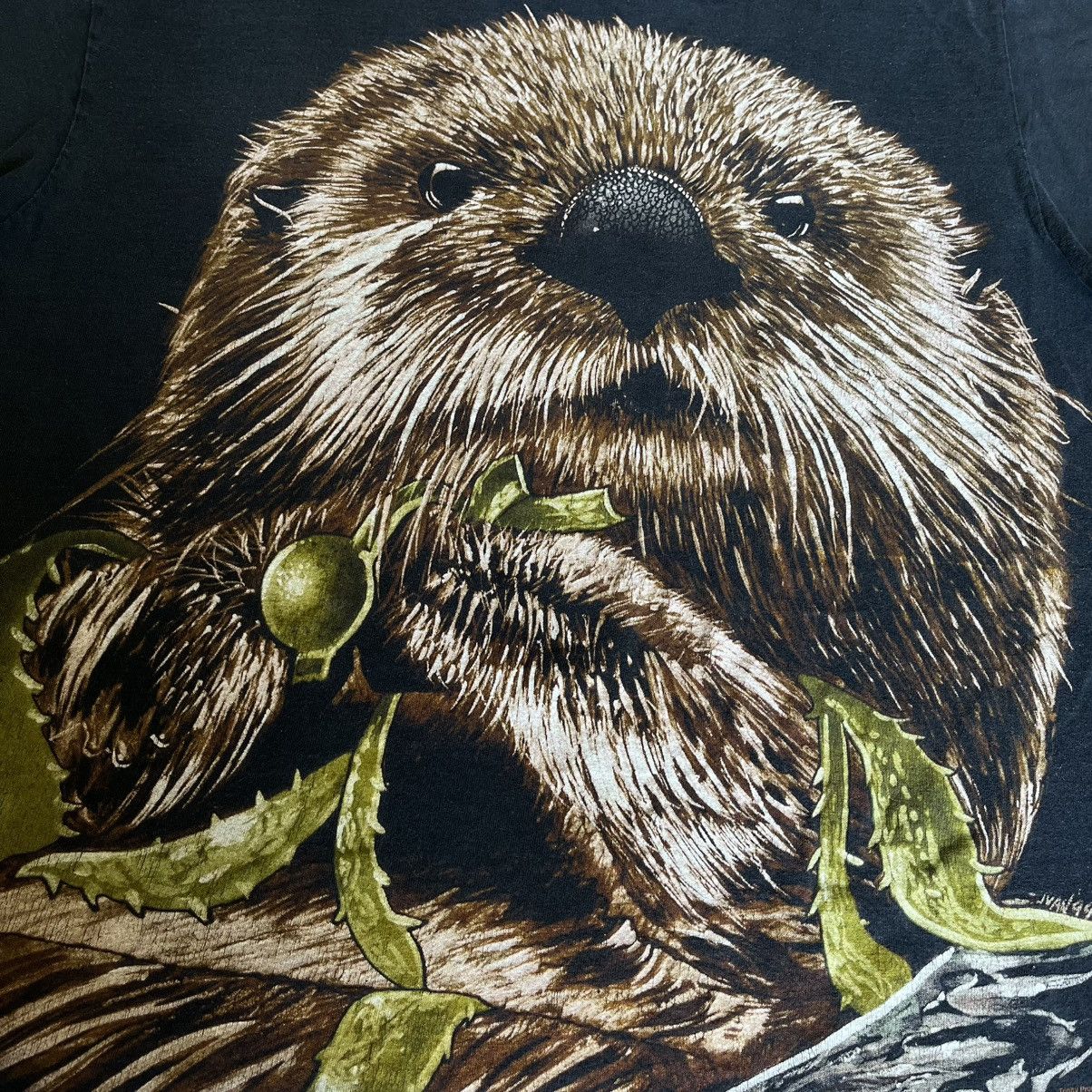 Vintage Vintage 90s Trinity Products Big Otter Face Graphic Logo Tee Size US XL / EU 56 / 4 - 7 Thumbnail