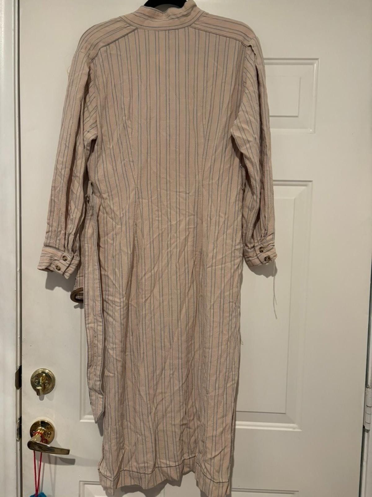 Free People Women's sz M Free People pink/beige grey striped dress #667 Size M / US 6-8 / IT 42-44 - 2 Thumbnail