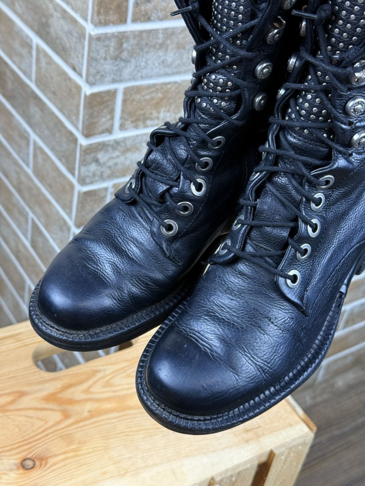 A.S.98 A.S98 Black Leather Zip Biker Combat Anant Garde Boots Size US 5.5 / IT 35.5 - 9 Thumbnail