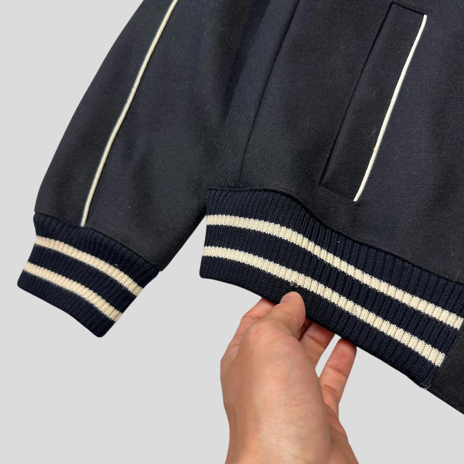 Dior Dior AW05 Hedi Slimane Contrast Pipe Wool Varsity Jacket 52 Size US M / EU 48-50 / 2 - 11 Thumbnail