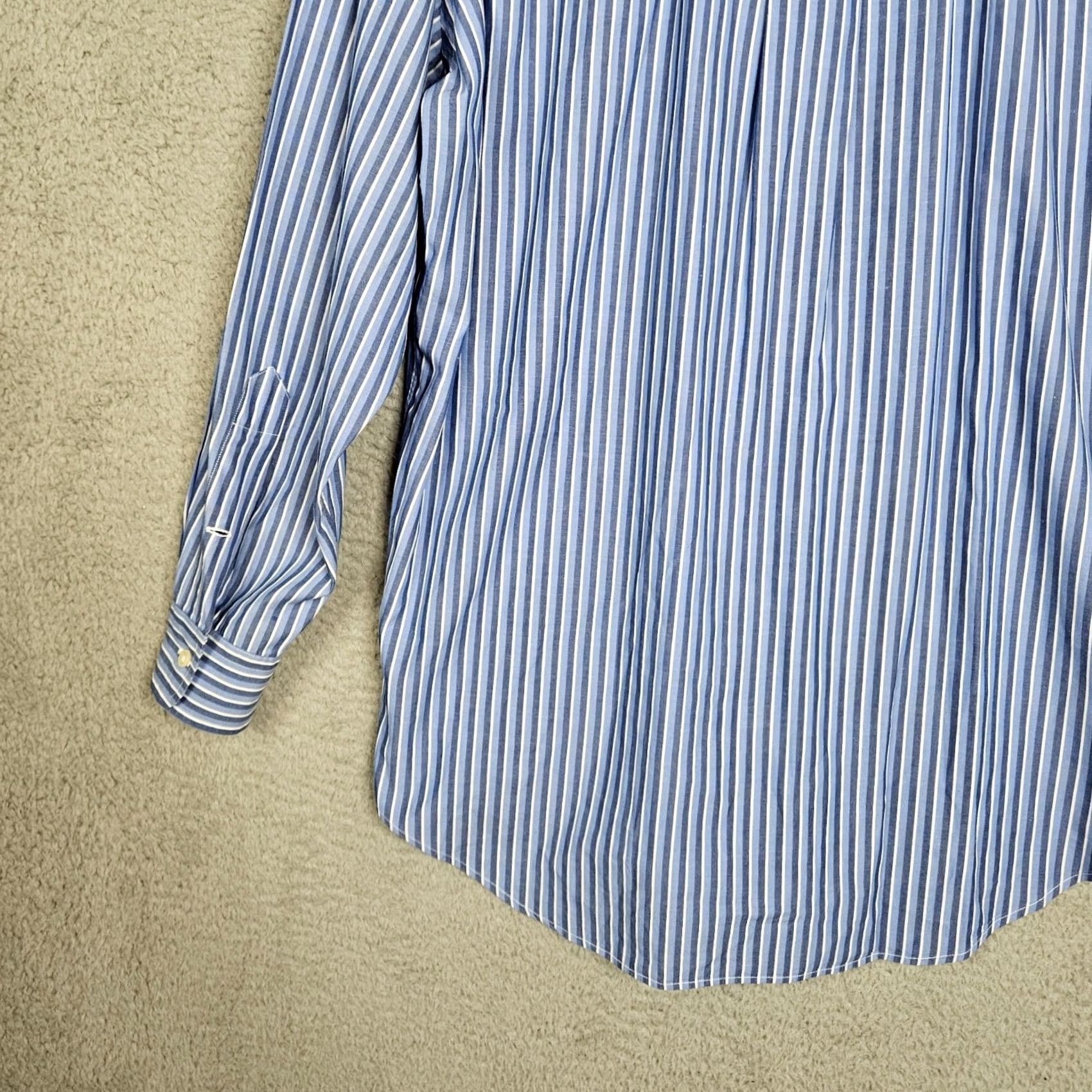 Ralph Lauren Ralph Lauren Men’s Button-Up Shirt 15 Blue 100% Cotton Long Sleeve Regular Fit Collared Stripe Vintage No N/A Sized Mens XS-XL Not Applicable Size US M / EU 48-50 / 2 - 7 Thumbnail