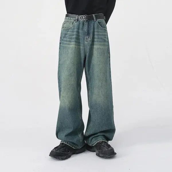 Japanese Brand Kimijima x Aki Retro washed damaged baggy jeans y2k hip hop Size US 32 / EU 48 - 1 Thumbnail