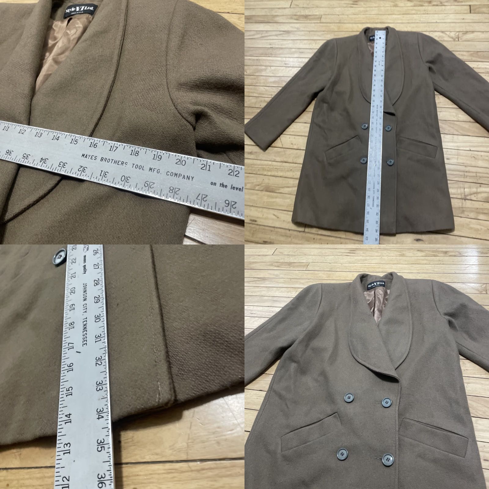 Vintage VINTAGE Style VI Ltd Coat Jacket Wool 2XL Brown Long 100% Pure Wool Double-Breasted Faux Fur Collar Women Winter United States USA Size XXL / US 16-18 / IT 52-54 - 8 Thumbnail