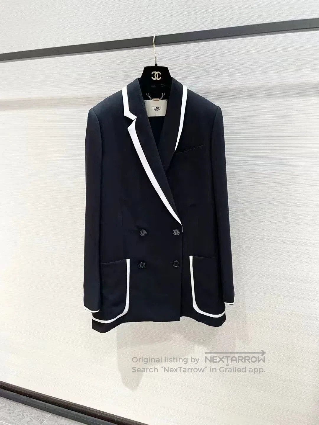 Fendi Black White Blazer Size40.