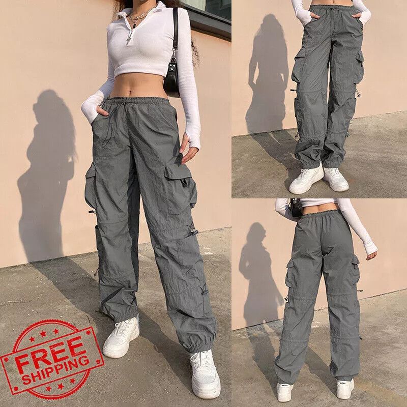 The Unbranded Brand Women s Cargo Joggers Pants Multiple Pockets Saggy Size 26" / US 2 / IT 38 - 2 Thumbnail