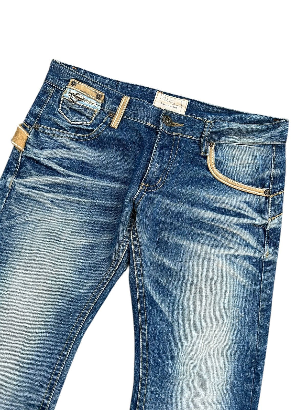 Kapital Yoshitomo Nara Lolita Buckle Back Distressed Denim Jeans Size US 36 / EU 52 - 7 Thumbnail