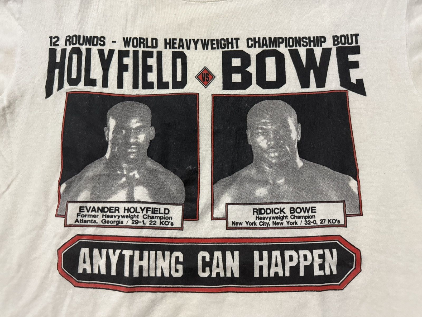 Vintage Vintage 90s Holyfield Vs Bowe Boxing T-Shirt Size US L / EU 52-54 / 3 - 10 Thumbnail