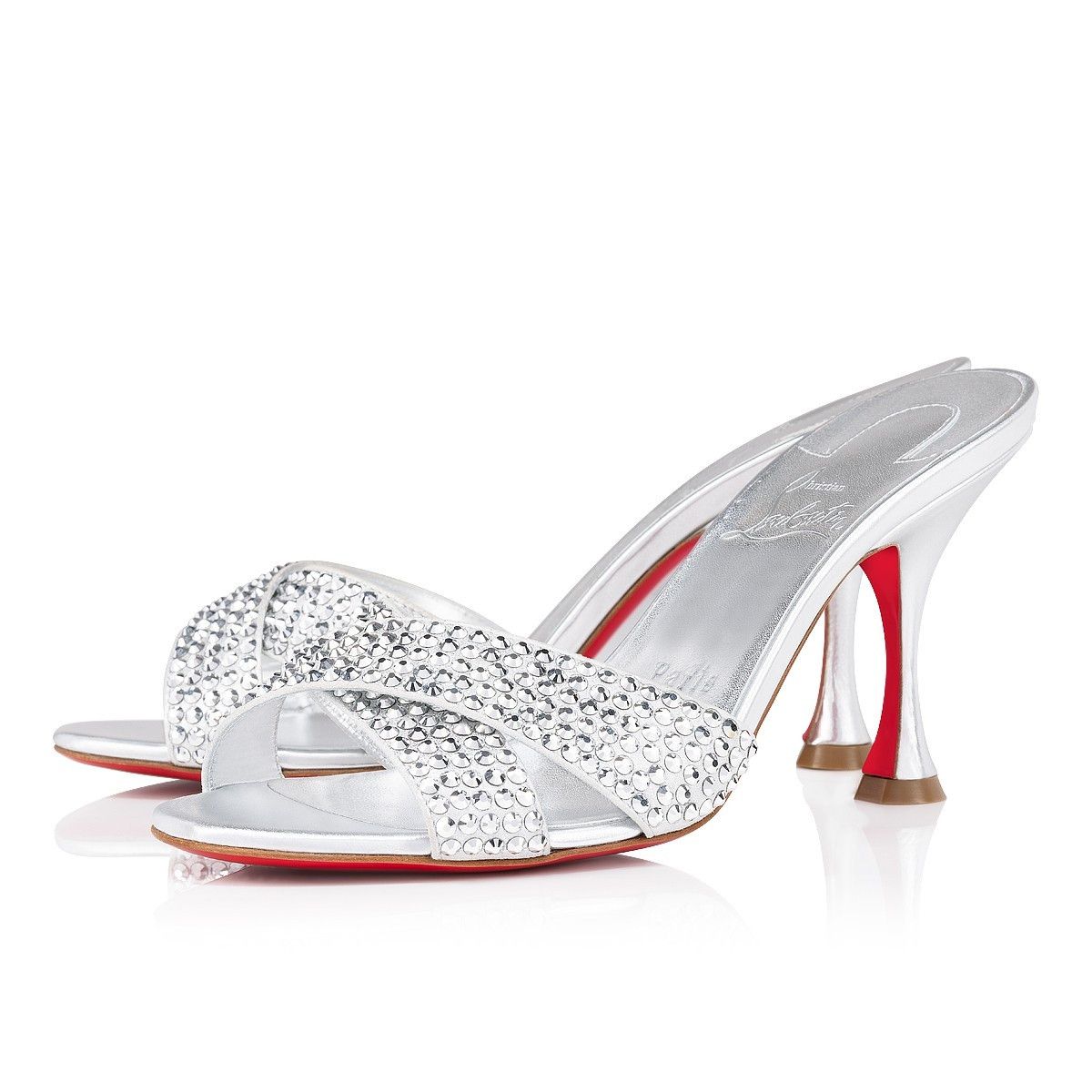 Christian Louboutin mariza is back strass 85mm silver Size US 6 / IT 36 - 1 Thumbnail