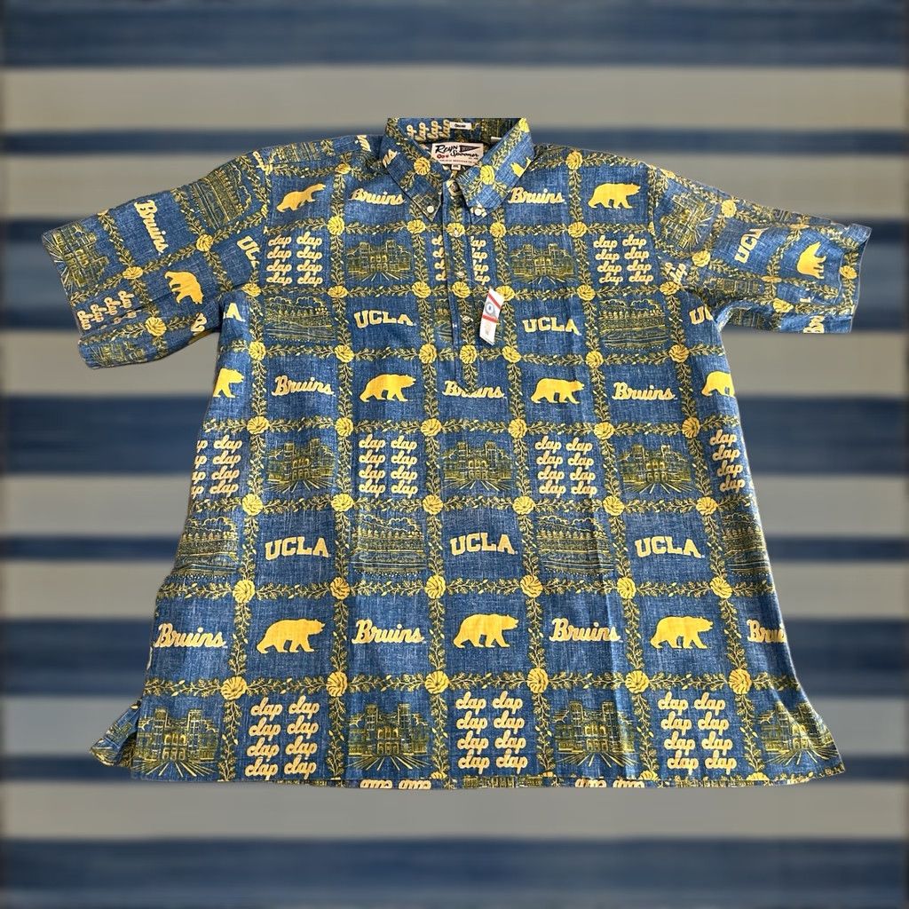 Reyn Spooner VINTAGE Reyn Spooner UCLA Bruins Football Pullover Half-Button Shirt Mens 2XL Blue Short Sleeve NWT Size US XXL / EU 58 / 5 - 1 Thumbnail