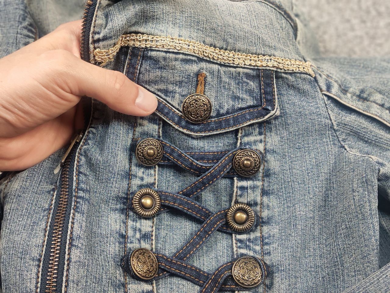 ジャケット・アウター y2k 00s denim Napoleon Jacket opium Vintage Napoleon Denim Hysteric Zip Jacket LGB Opium Y2K