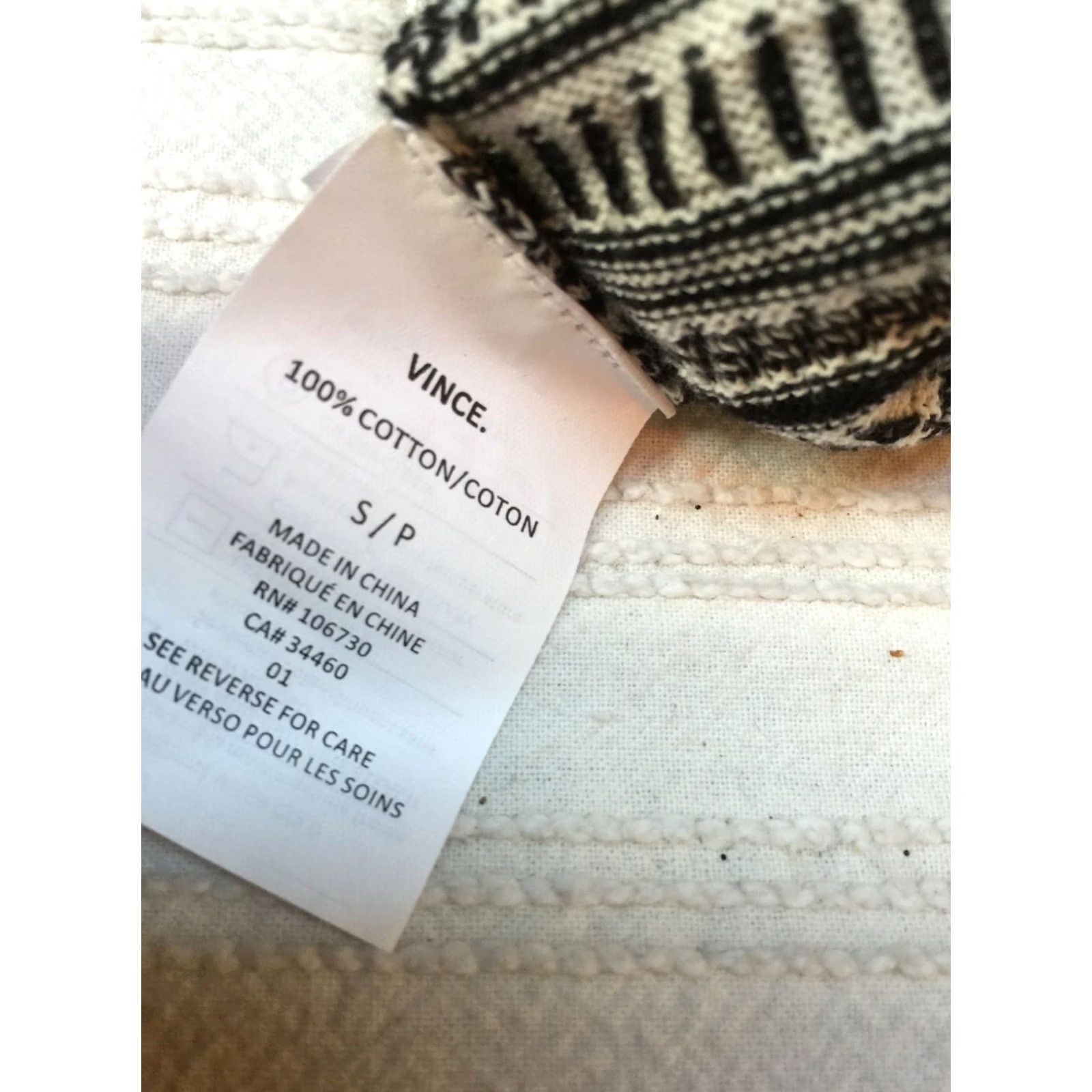 Vince Vince Womens White Gray Striped Cotton Knit Tank Top Small Scoop Neck Sleeveless Size S / US 4 / IT 40 - 4 Thumbnail