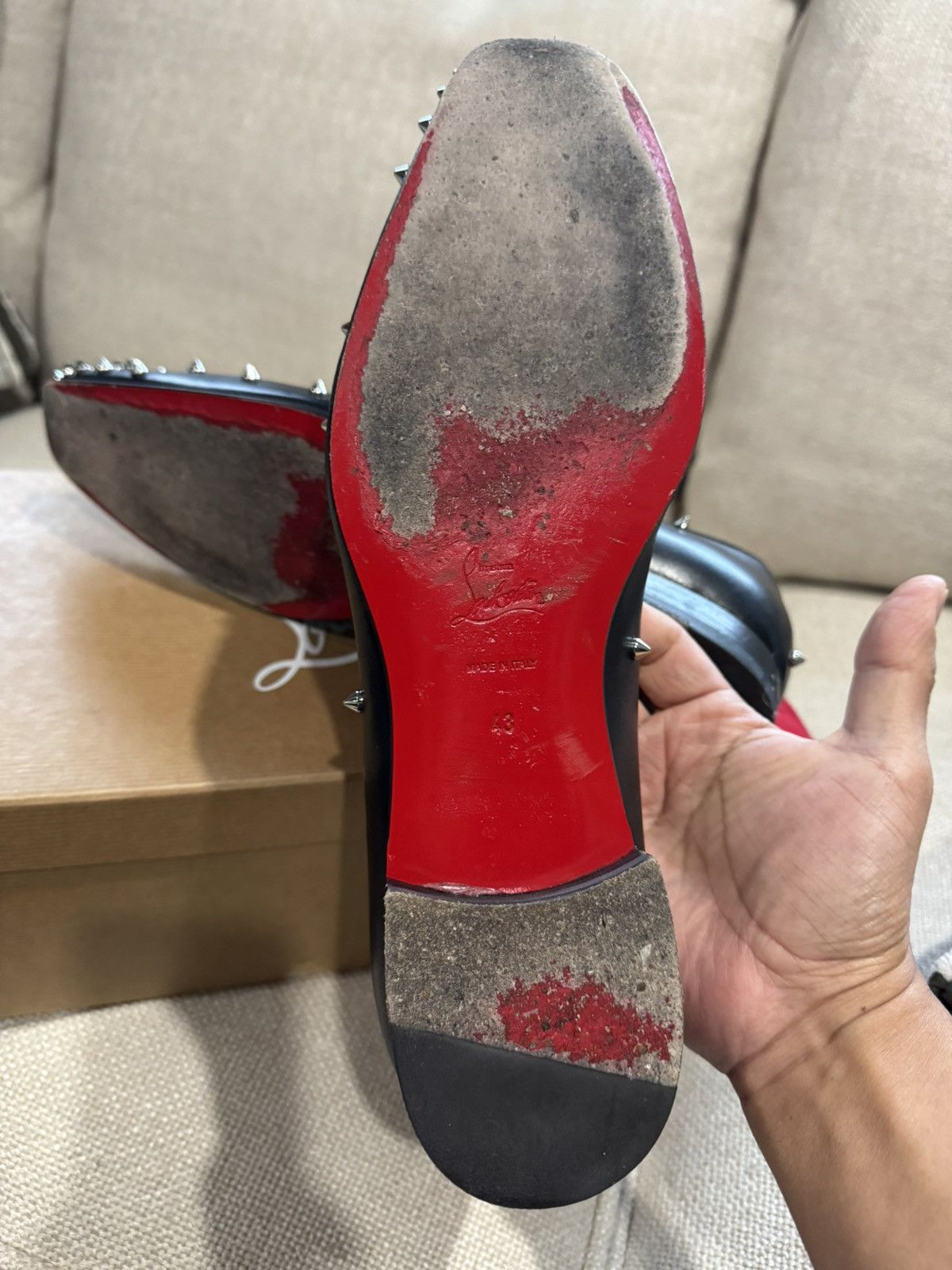 Christian Louboutin × Designer Christian Louboutin Degra Veau Velours Black Calfskin Size US 10 / EU 43 - 8 Thumbnail