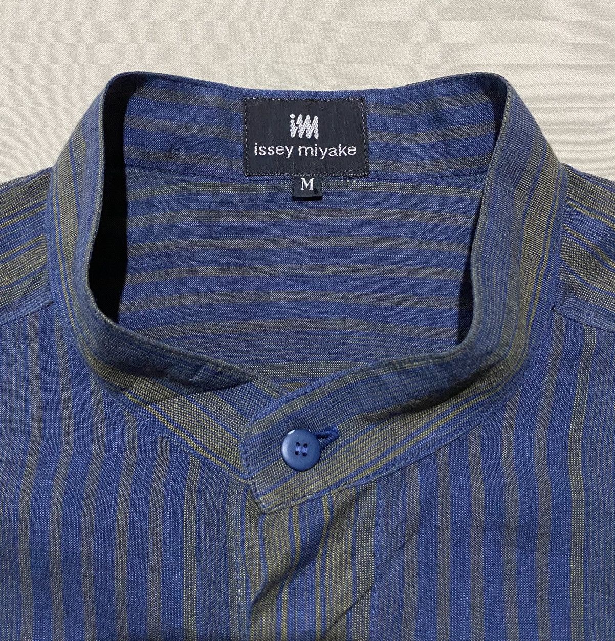 Issey Miyake Vtg Issey Miyake Plaid Striped Sanghai Collar Shirt Button Size US XL / EU 56 / 4 - 4 Thumbnail